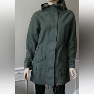 Long green parka